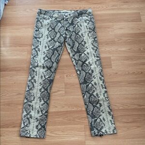 Rebecca Minkoff Snake Print Skinny Jeans w/ Ankle Zips